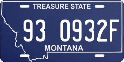 MT license plate 930932F
