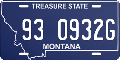 MT license plate 930932G