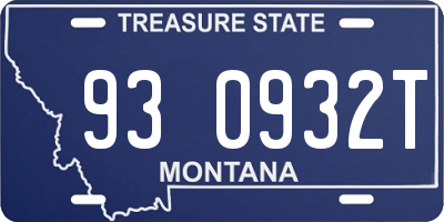 MT license plate 930932T
