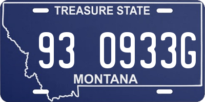 MT license plate 930933G