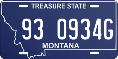 MT license plate 930934G