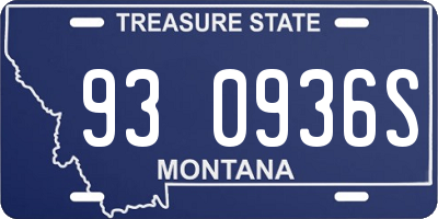MT license plate 930936S