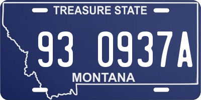 MT license plate 930937A