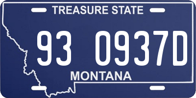 MT license plate 930937D