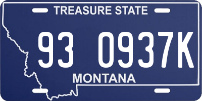 MT license plate 930937K