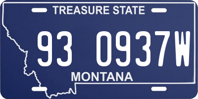 MT license plate 930937W