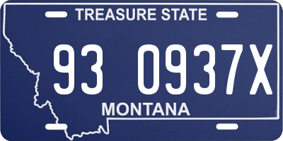 MT license plate 930937X