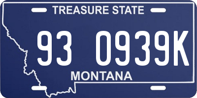 MT license plate 930939K