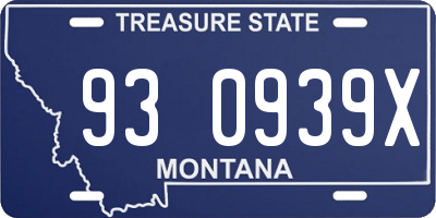 MT license plate 930939X