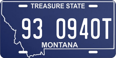 MT license plate 930940T
