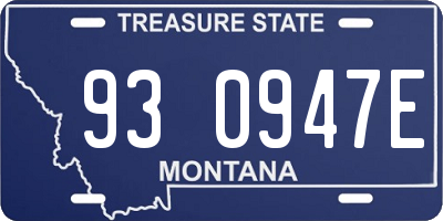 MT license plate 930947E
