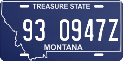 MT license plate 930947Z