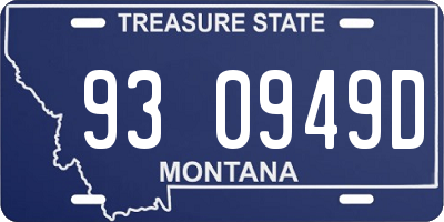 MT license plate 930949D
