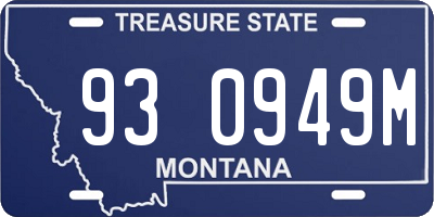MT license plate 930949M