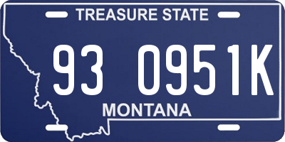 MT license plate 930951K