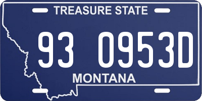 MT license plate 930953D