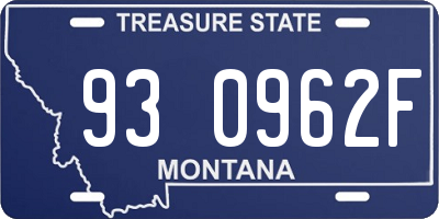 MT license plate 930962F
