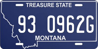 MT license plate 930962G