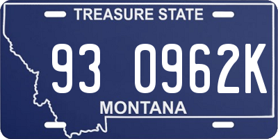 MT license plate 930962K