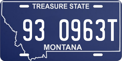 MT license plate 930963T