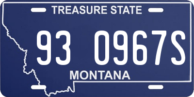 MT license plate 930967S