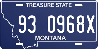 MT license plate 930968X