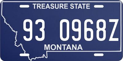 MT license plate 930968Z