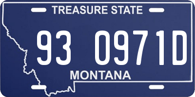 MT license plate 930971D