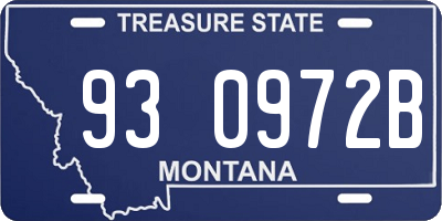 MT license plate 930972B