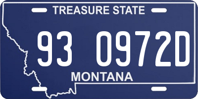 MT license plate 930972D
