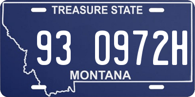 MT license plate 930972H