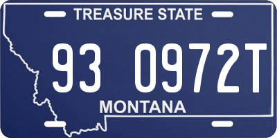 MT license plate 930972T