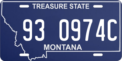 MT license plate 930974C