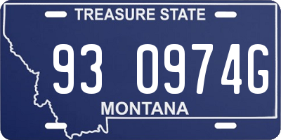 MT license plate 930974G