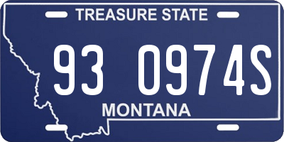 MT license plate 930974S