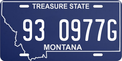 MT license plate 930977G