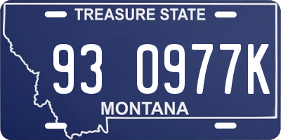 MT license plate 930977K