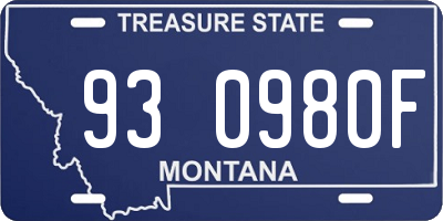 MT license plate 930980F
