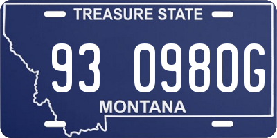 MT license plate 930980G