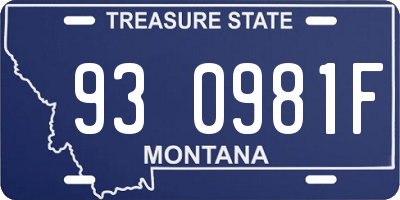 MT license plate 930981F