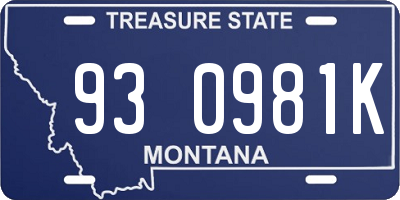 MT license plate 930981K