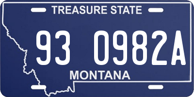 MT license plate 930982A