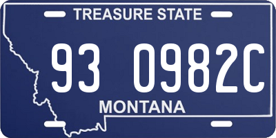 MT license plate 930982C