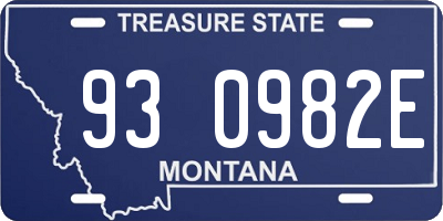 MT license plate 930982E