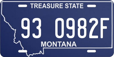 MT license plate 930982F