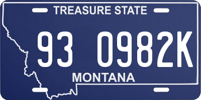 MT license plate 930982K