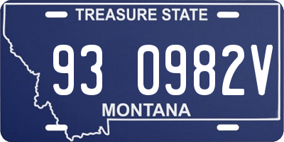 MT license plate 930982V