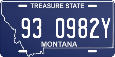 MT license plate 930982Y