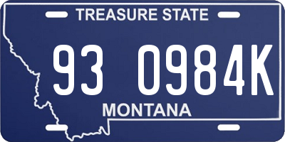 MT license plate 930984K