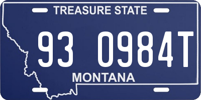 MT license plate 930984T